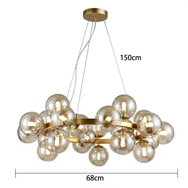 DecorBites™ Glass Ball LED Pendant Lights for Home Decor and Luminaires