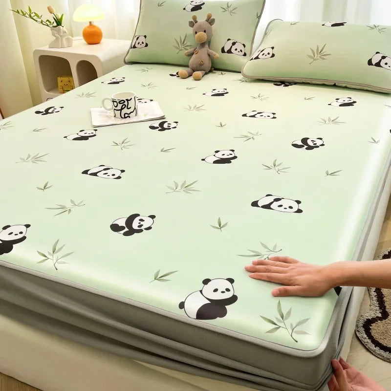 DecorBites™ Cooling Ice Silk Mattress - 3Pcs, High Quality, Simple Pattern, Anti-Wrinkles.