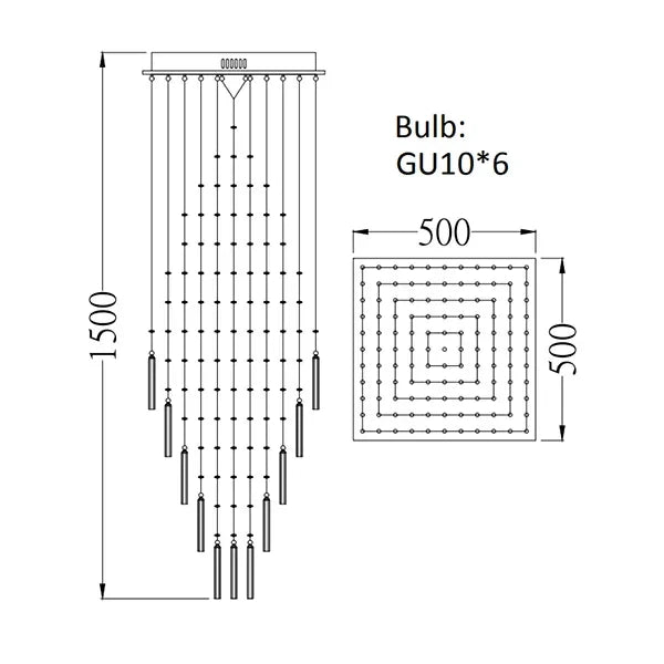 DecorBites™ Crystal Ceiling Chandelier: Modern Elegant Living Room & Staircase Light Fixture