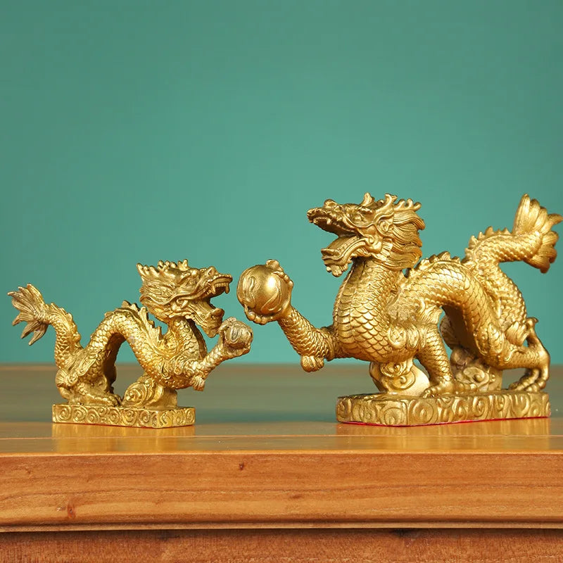 DecorBites™ Dragon Phoenix Zodiac Ornaments Pure Copper Decor Mascot Home Accessories