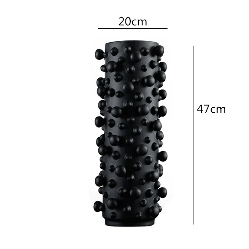 DecorBites™ Black White Abstract Dots Resin Vase Irregular Bumps Home Decoration Organizer