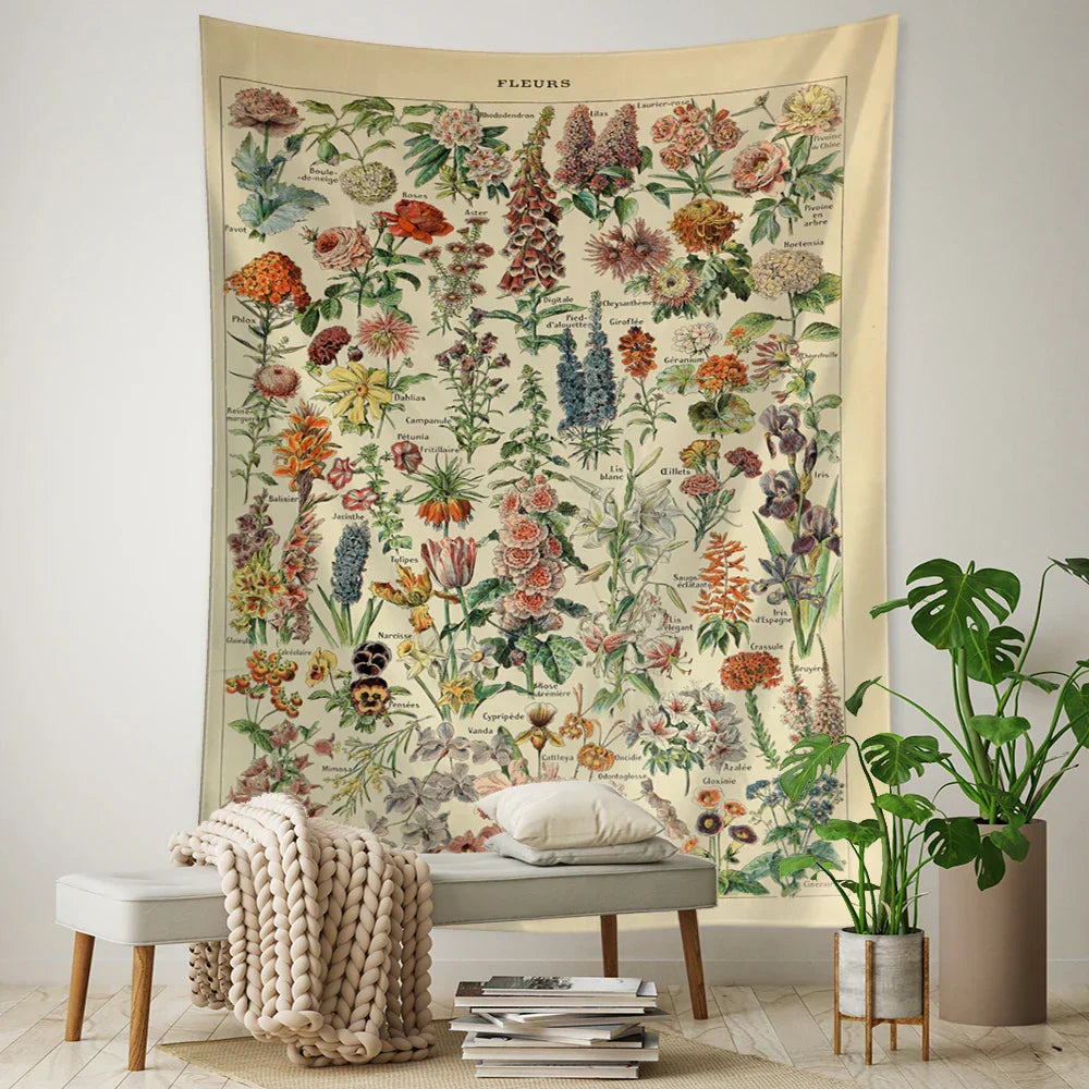 DecorBites™ Cactus & Mushroom Girl Tapestry - Hippie Boho Psychedelic Wall Art Decor