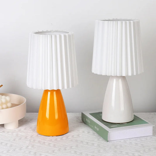 DecorBites™ Ceramic Milkshake Bedside Lamp E27 Warm LED Indoor Lighting Home Decor