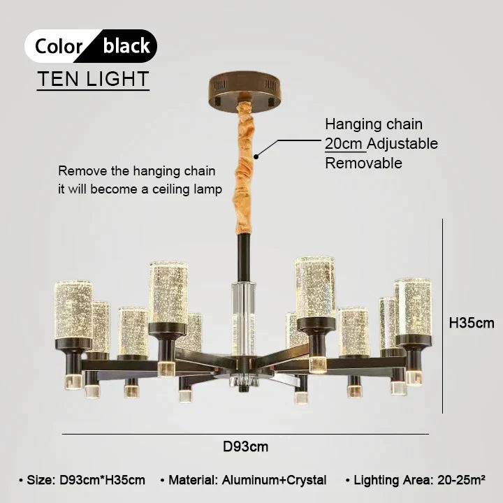 DecorBites™ Bubble Crystal Chandelier for Luxurious Living Room Decor
