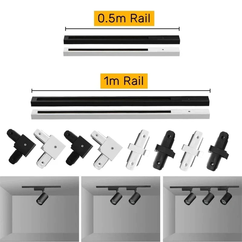 DecorBites™ Aluminum Track Rail LED Ceiling Spotlight Linear Track Lighting System.