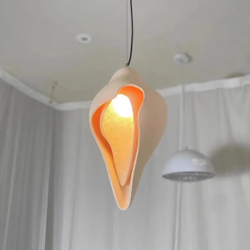 DecorBites™ Gypsum Conch Pendant Lamp, Wabi Sabi Style for Living Room, Bedroom, and Staircase