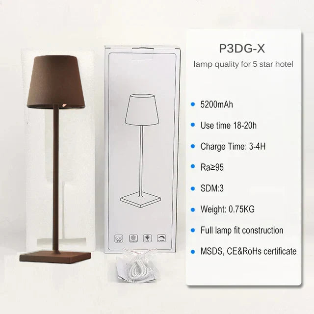 DecorBites™ Crystal LED Rechargeable Table Lamp - Elegant Cordless Hotel Restaurant Bar Light