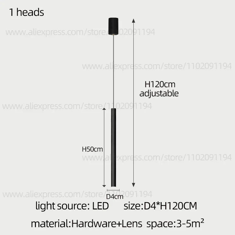 DecorBites™ Cylindrical LED Staircase Chandelier Suspension Light - Modern Villa Water Pipe Fixture