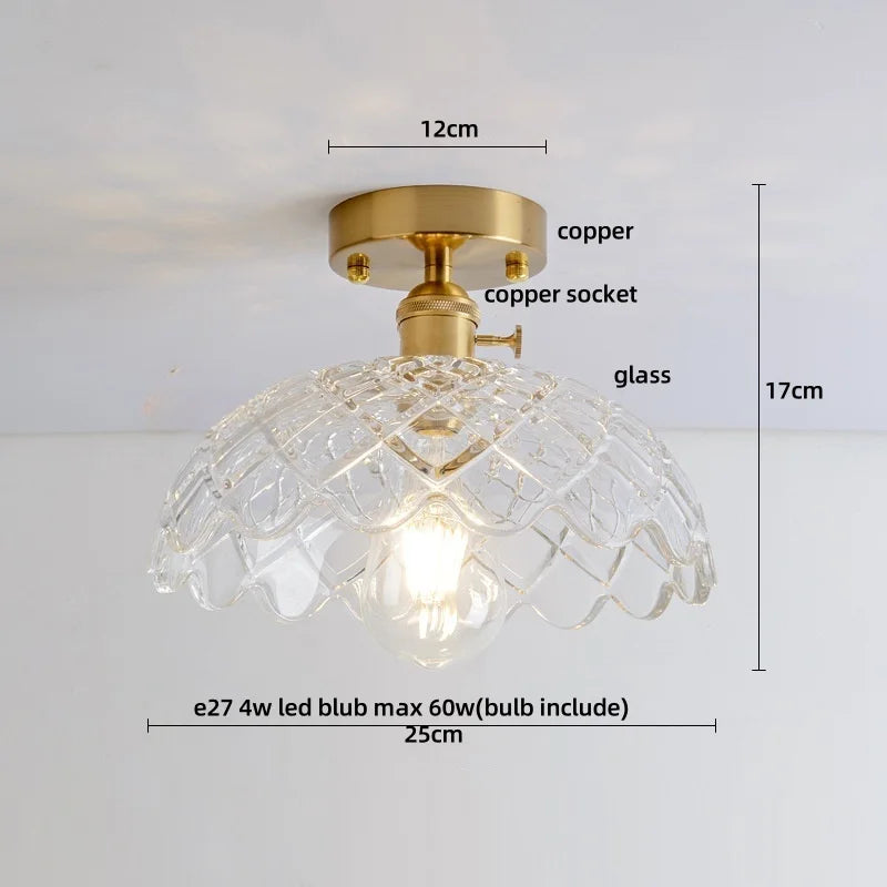 DecorBites™ Amber Glass LED Ceiling Lights Modern Nordic Kitchen Living Room Lighting