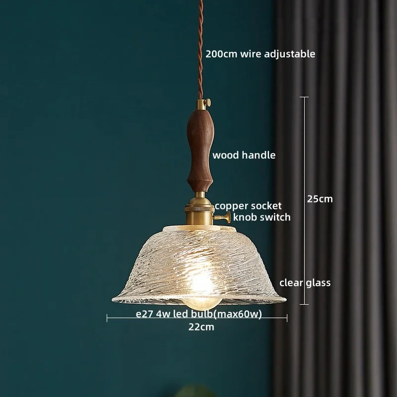 DecorBites™ LED Pendant Lamp Elegant Copper Glass Modern Style Hanging Light Fixtures
