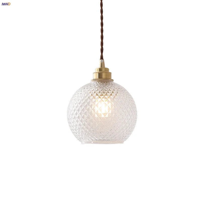 DecorBites™ Glass Globe LED Pendant Light Fixture for Porch Kitchen Aisle, Adjustable Hanging Lamp