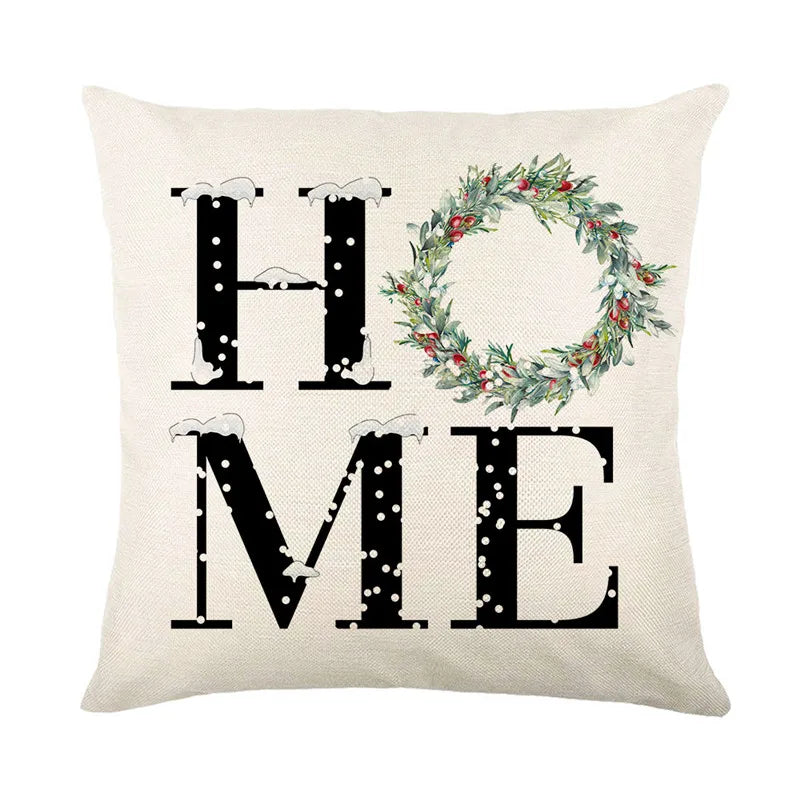 DecorBites™ Christmas Snow Elk Pillow Cover for Festive Home Decor