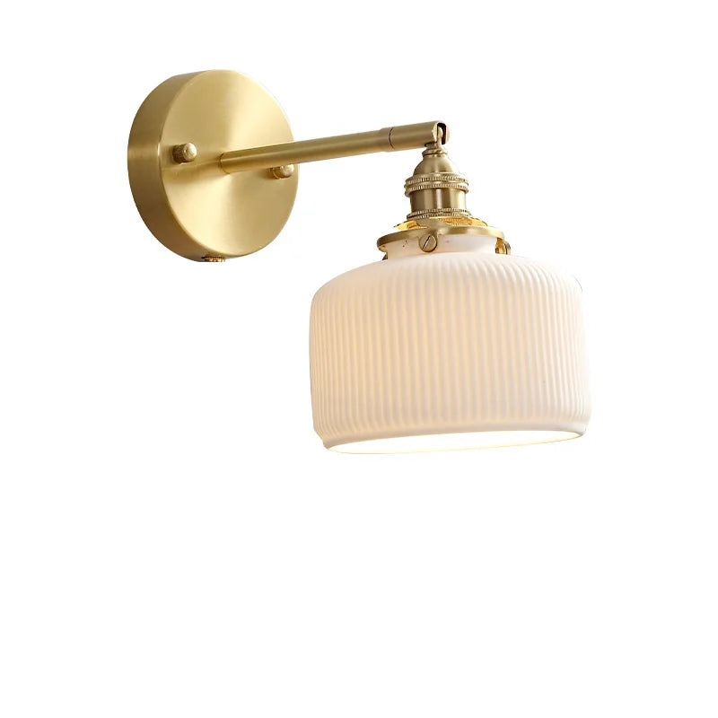 DecorBites™ Ceramic LED Wall Lamp Pull Chain Bedroom Bathroom Mirror Light