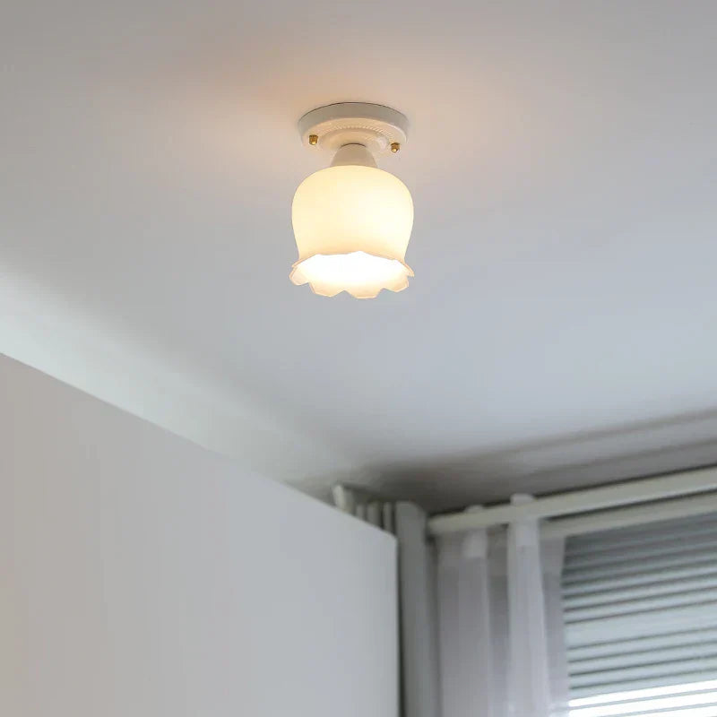 DecorBites™ Ceramic LED Ceiling Light Creamy White Nordic Indoor Lighting Fixture