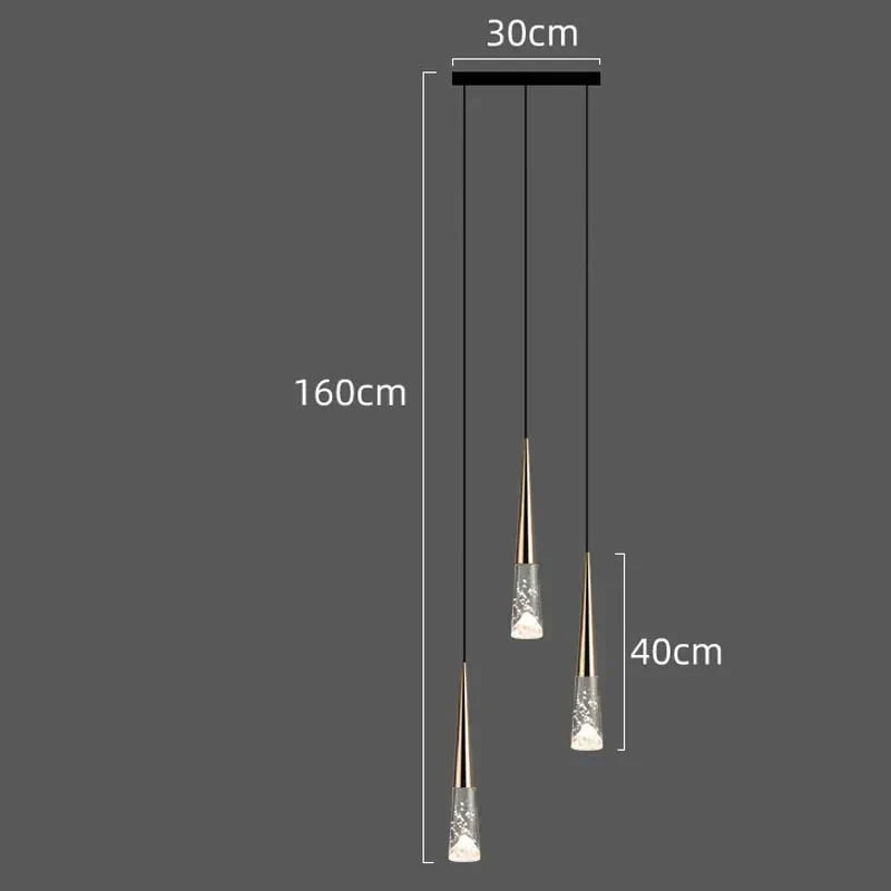 DecorBites™ LED Nordic Staircase Chandelier Golden Black Indoor Lighting