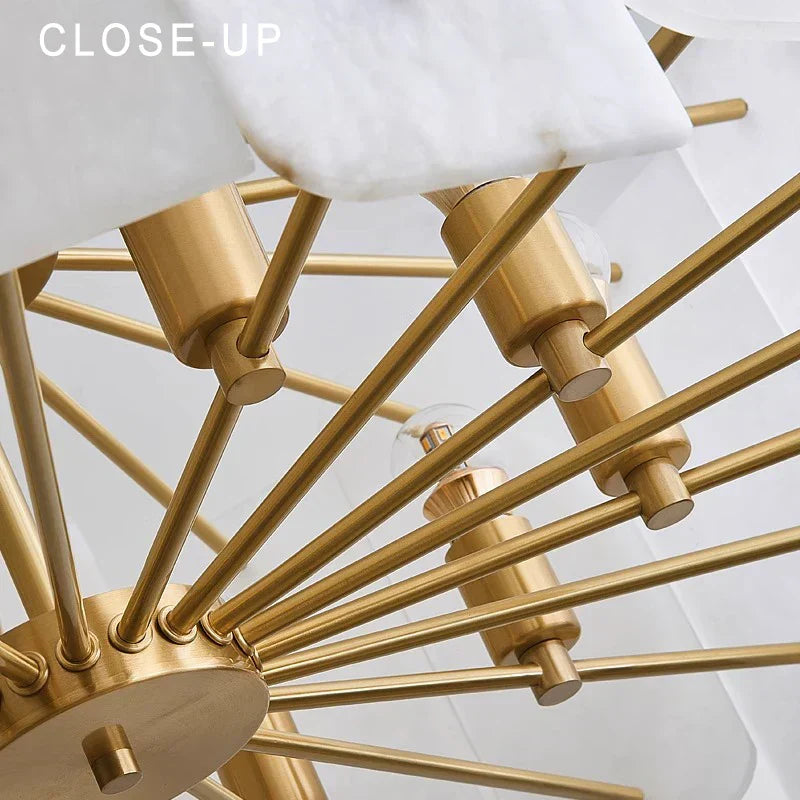 DecorBites™ Brass Stone Pendant Light Dimmable E14 Bulb for Dining Room