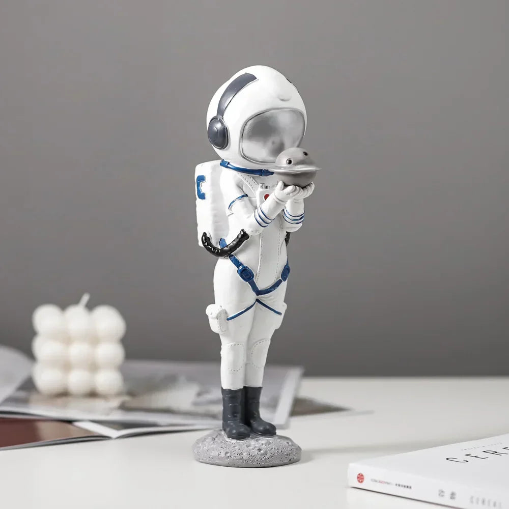 DecorBites™ Astronaut Resin Figurines: Modern Space Ornaments for Home Decor and Gift