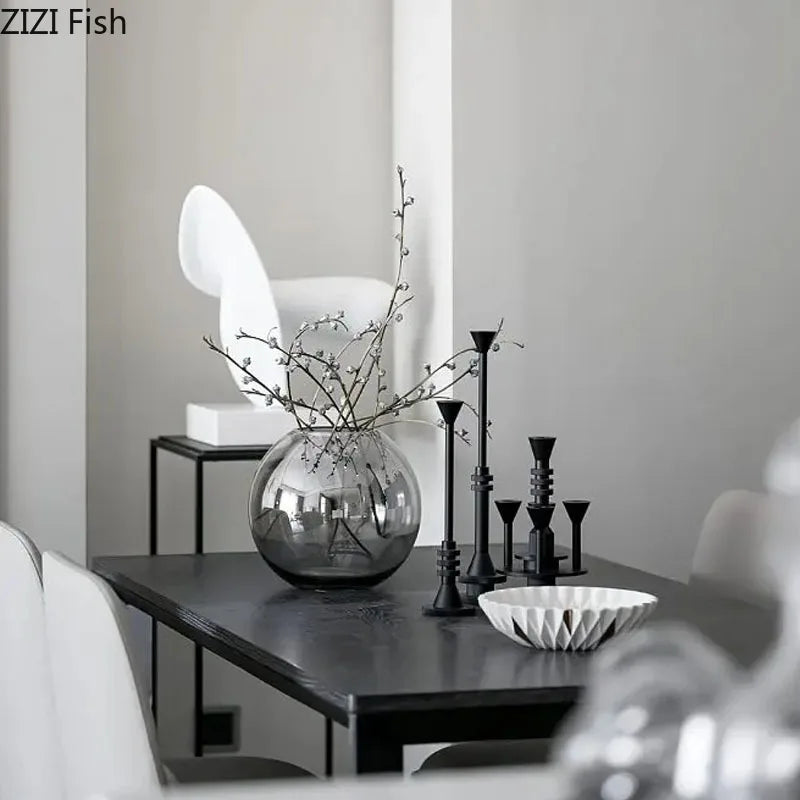 DecorBites™ Frosted Metal Candle Holder for Romantic Dining Table Decor