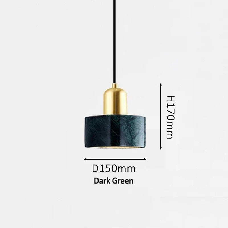 DecorBites™ Green Marble Pendant Light: Luxury Hanging Lamp for Dining Room, Bedside, Hotel.