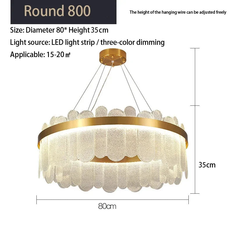 DecorBites™ Crystal LED Chandelier: Modern Round Ceiling Lamp for Living Room, Bedroom & Hotel