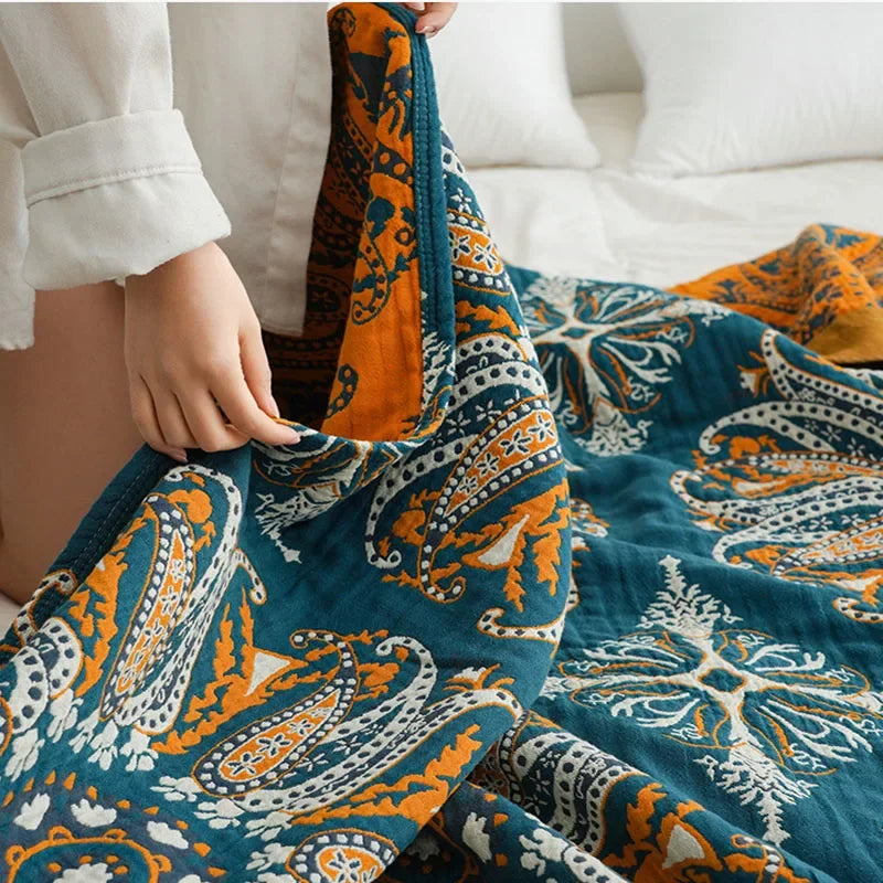 DecorBites™ Bohemia Cotton Blanket - Soft, Breathable, King Size