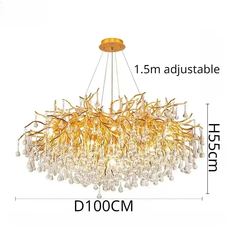 DecorBites™ Crystal Branch Chandelier | Indoor Luxury Gloss Light for Living & Dining Room