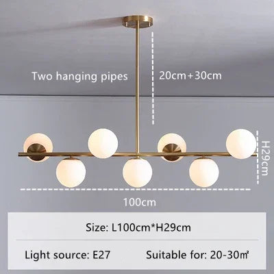 DecorBites™ Glass Ball Pendant Chandelier: Modern LED Ceiling Lamp, Nordic Style Home Lighting