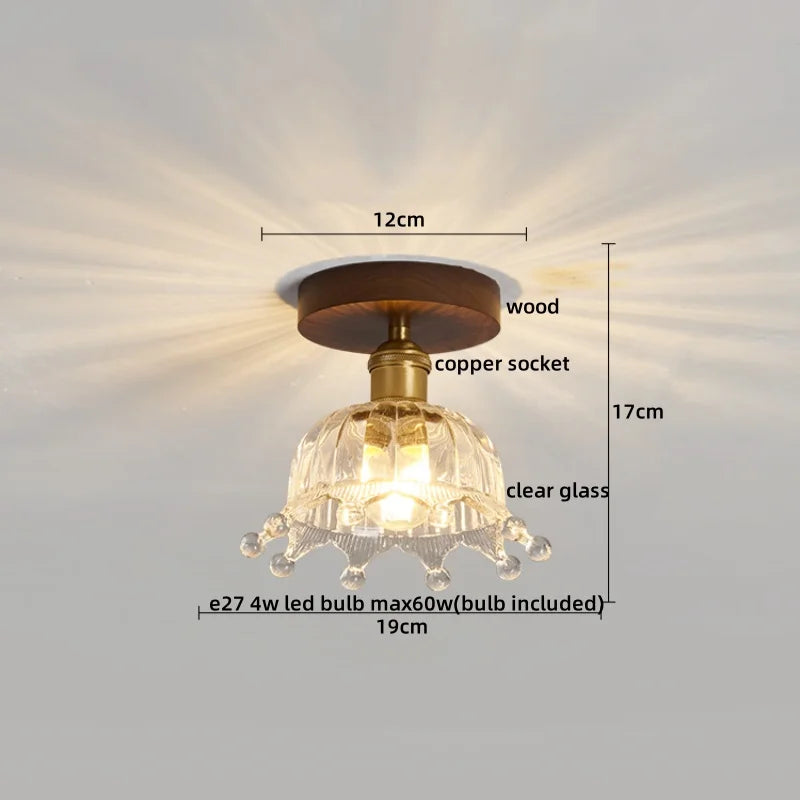 DecorBites™ Glass Copper LED Ceiling Lamp Modern Style for Home Decor and Restaurant