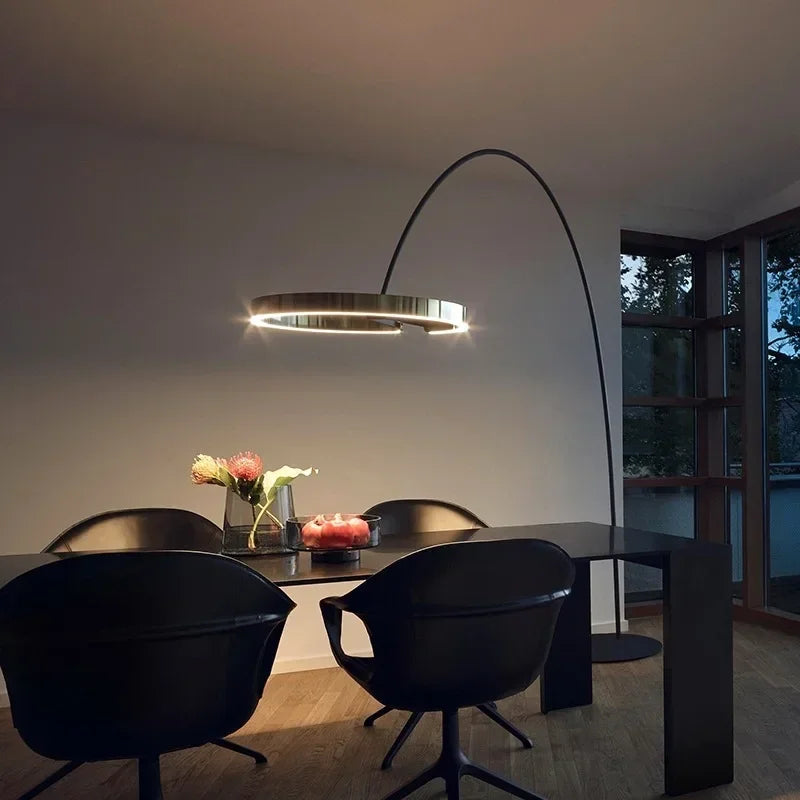 DecorBites™ Gouden Koperen Zwarte Dimbare LED Vloerlamp voor Woonkamer en Hotel