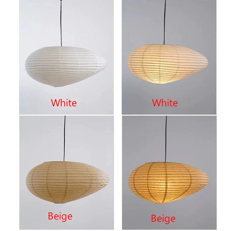 DecorBites™ Japanese Rice Paper Pendant LED Lamp for Cozy Living and Dining Spaces