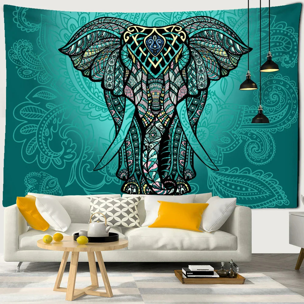 DecorBites™ Elephant Mandala Tapestry Tree of Life Wall Hanging Psychedelic Witchcraft Home Decor