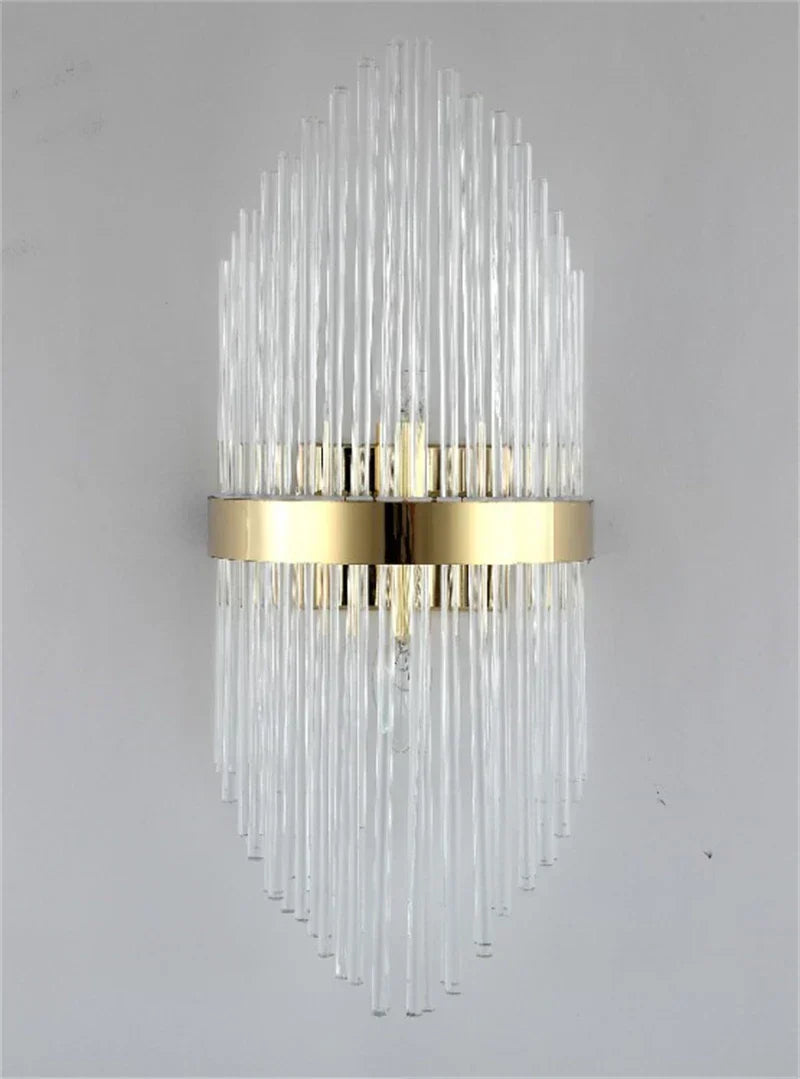 DecorBites™ Black Gold Crystal Wall Lights Modern LED Sconce for Bedroom Living Room