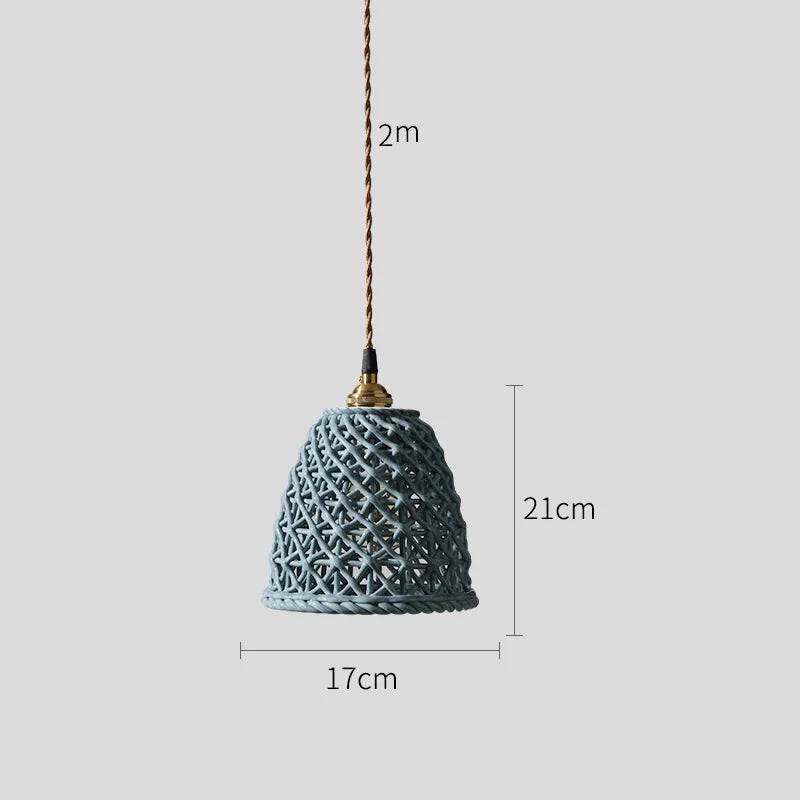 DecorBites™ Bule Ceramic LED Pendant Lamp Modern Nordic Hanging Light for Bedroom Restaurant