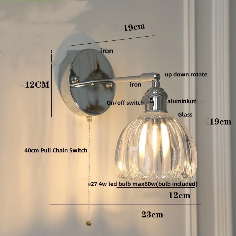 DecorBites™ Clear Glass LED Wall Lamp, Up Down Rotate, Dining Aisle Bar Light