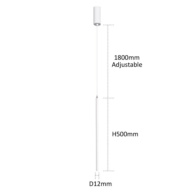 DecorBites™ Black Slim 50cm 60cm LED Pendant Lamp for Restaurant Bar, Nordic Minimalist Style