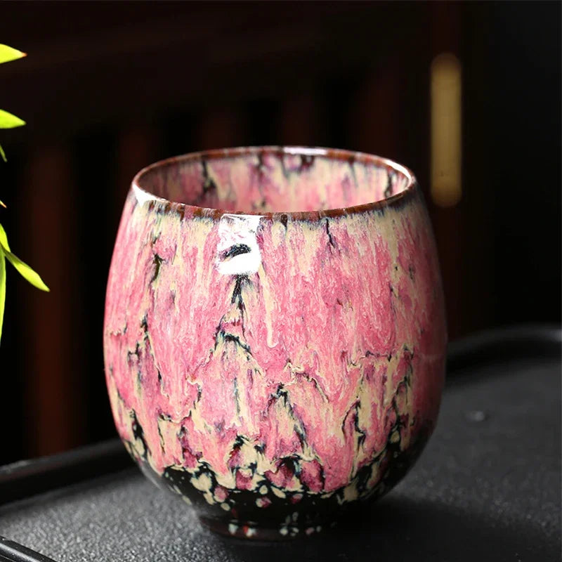 DecorBites™ Chinese Kiln Ceramic Coffee Cup Set, 250ml, Elegant Kung Fu Teacup Pottery Handmade