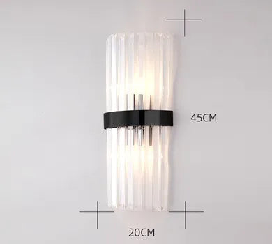 DecorBites™ Black Gold Crystal Wall Lights Modern LED Sconce for Bedroom Living Room