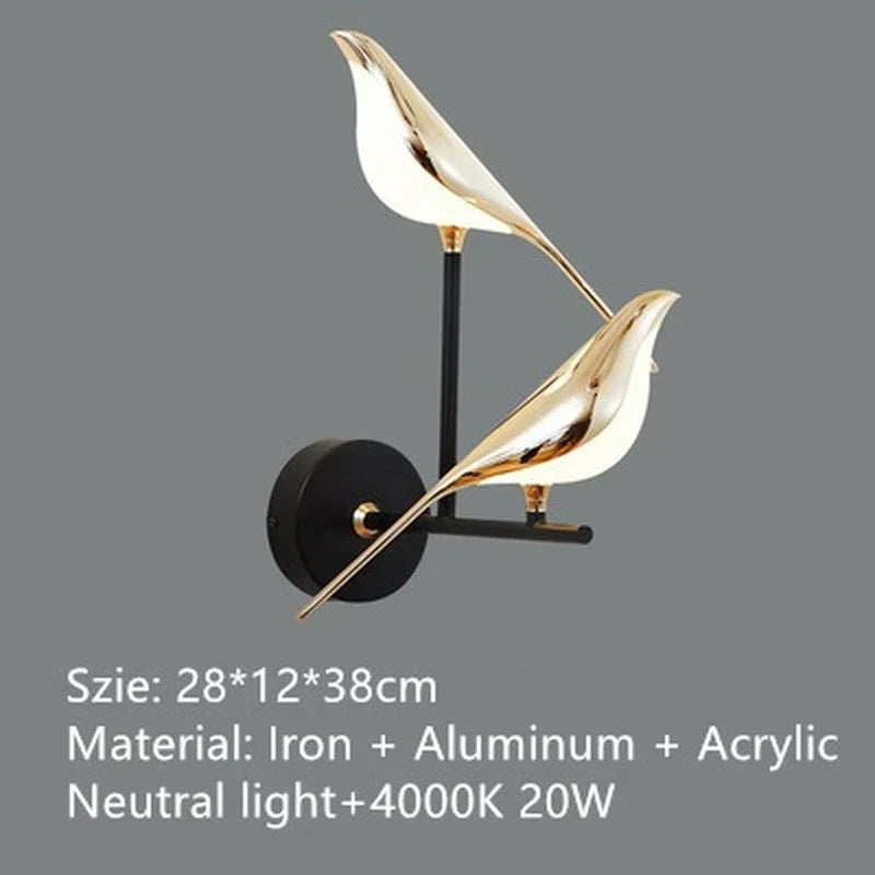 DecorBites™ Golden Bird LED Wall Lamp Rotatable Wall Sconce