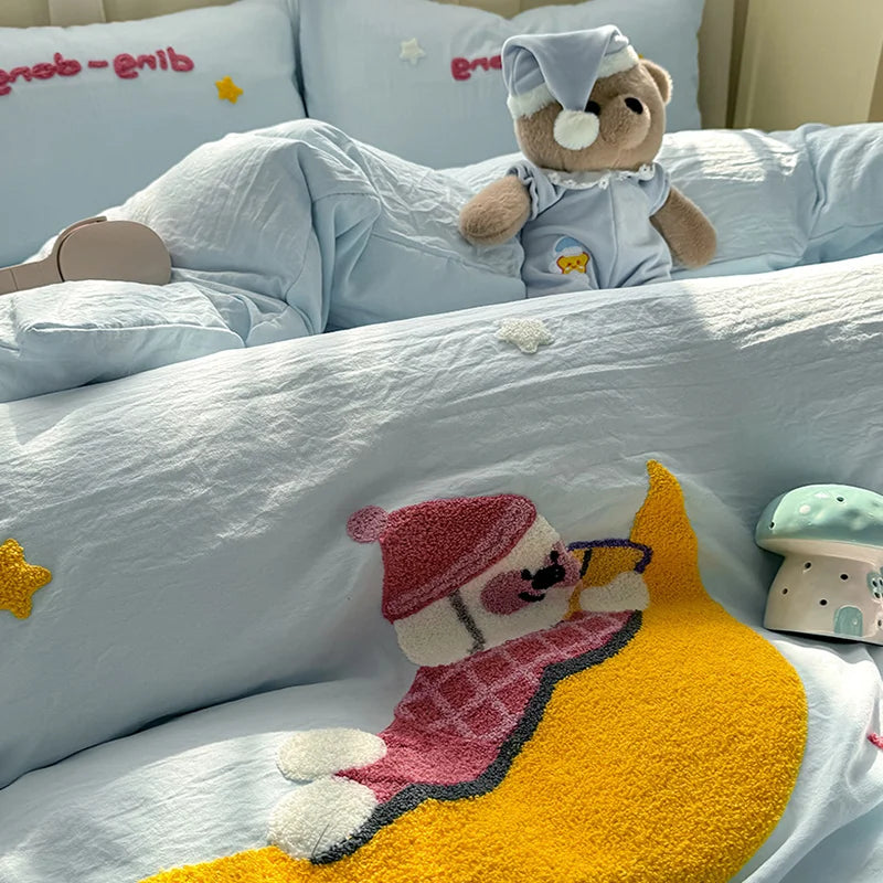 DecorBites™ Cartoon Embroidery Bed Sets - Super Soft & Cute Bedding Set for Kids & Adults