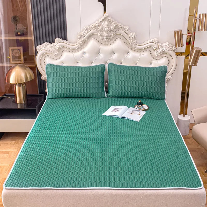 DecorBites™ Cooling Latex Summer Mat Set with Rayon Quilted Sheet & Pillowcase