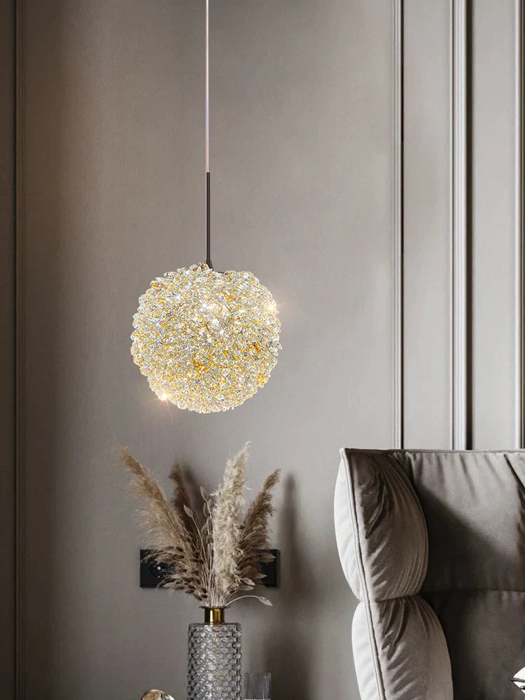 DecorBites™ Crystal Ball Pendant Light: Warm & Romantic Bedhead Luxury Lighting