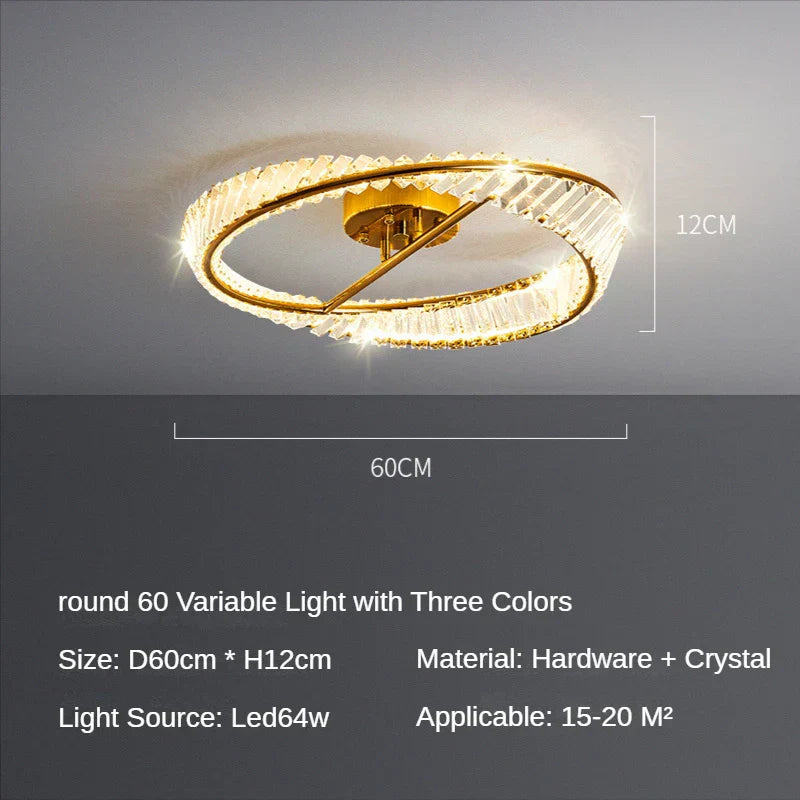 DecorBites™ Crystal LED Chandelier Ceiling Lamps - Modern Luxury Indoor Lighting Fixtures
