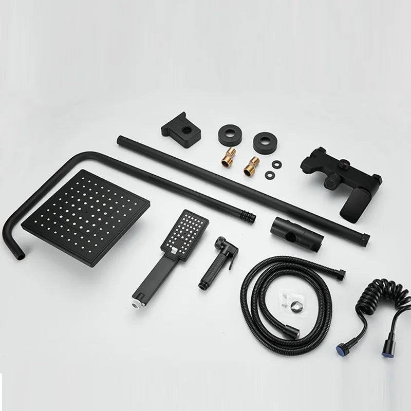 DecorBites™ Black Wall Mounted Bathroom Shower Faucet Set - Bathtub Mixer Tap