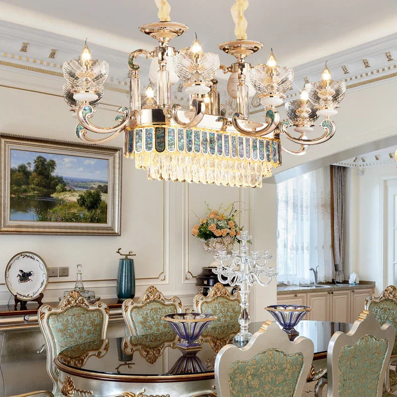 DecorBites™ Crystal Candle Chandelier: Modern European Living Room Lighting