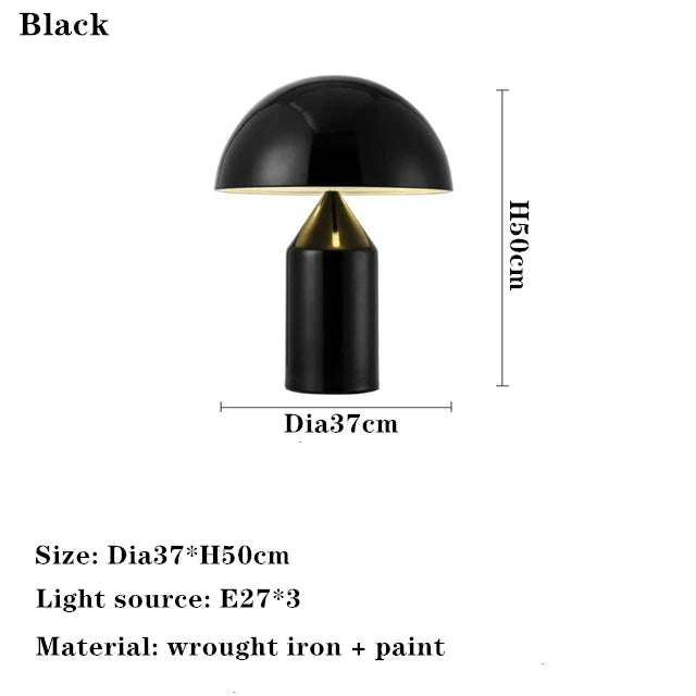 DecorBites™ LED Mushroom Table Lamp: Stylish Metal Desk Light for Living Room, Bedroom, or Dining Area