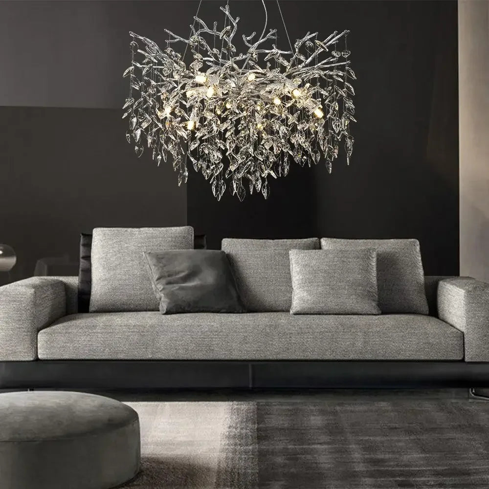 DecorBites™ Crystal Suspension Pendant Light: Elegant Chandelier for Dining Room, Living Room, Kitchen