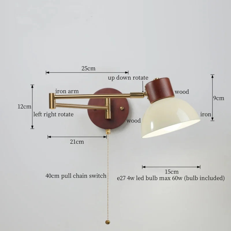 DecorBites™ Creamy Iron LED Wall Lamp Bedroom Living Room Bathroom Mirror Stair Light