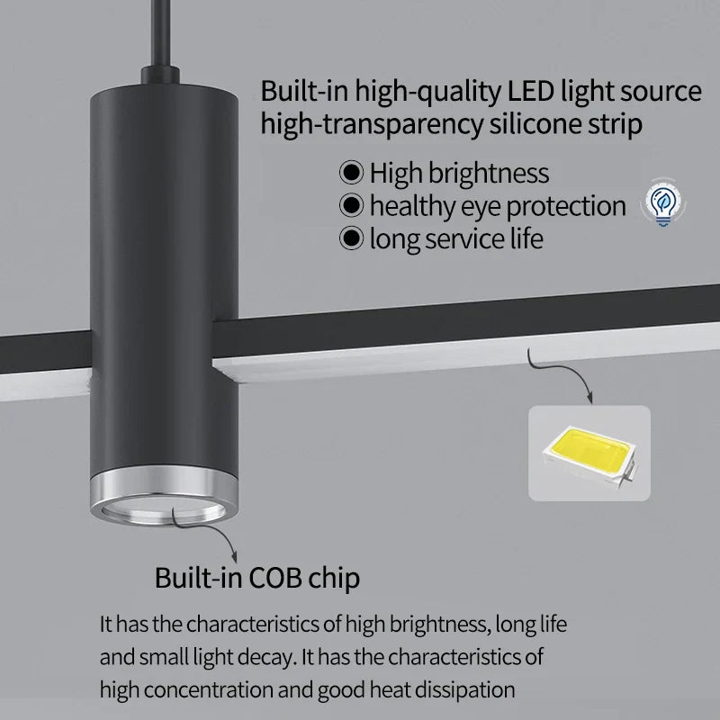 DecorBites™ Black Gold Nordic LED Pendant Chandelier for Dining Table - Modern Minimalist Design