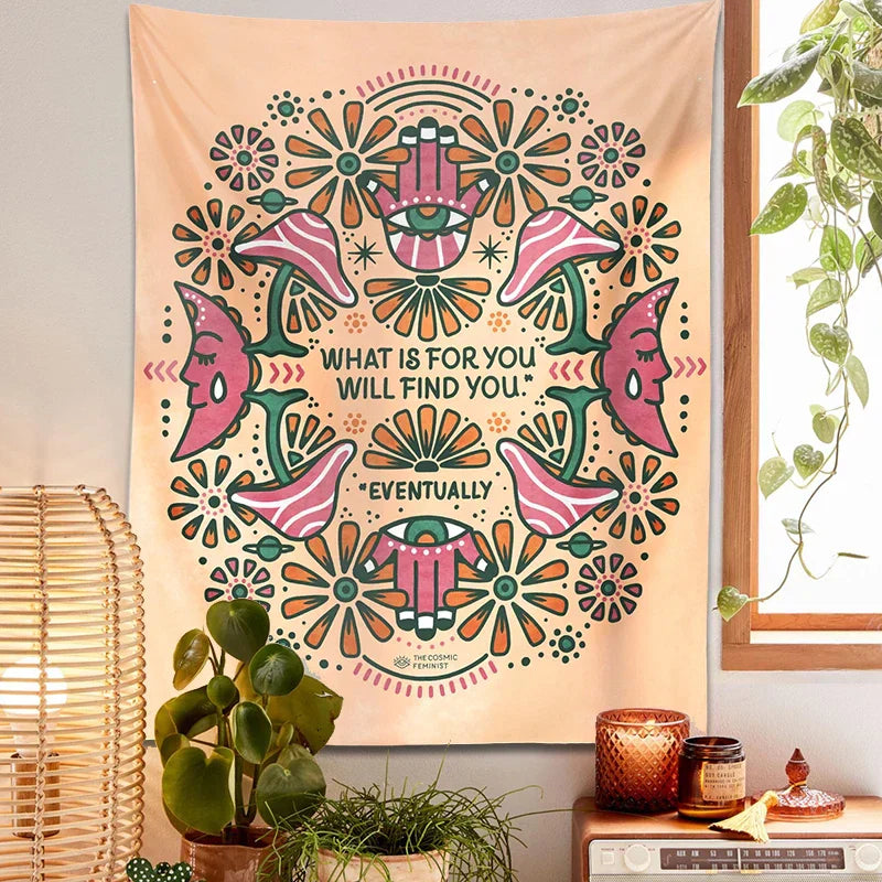 DecorBites™ Boho Moon Flower Magic Tapestry Wall Hanging for Home Decor