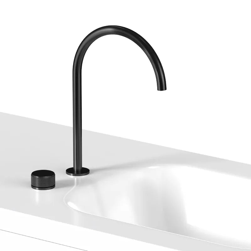 DecorBites™ Black Basin Faucet - Brushed Rotate Sink Tap, Two Holes Bathroom Faucet